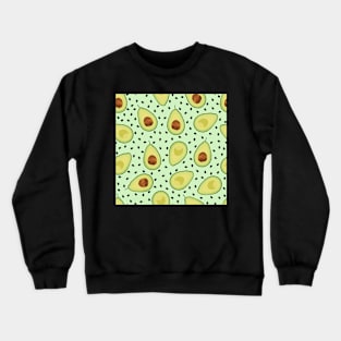 Avocado Pattern Green Background Crewneck Sweatshirt